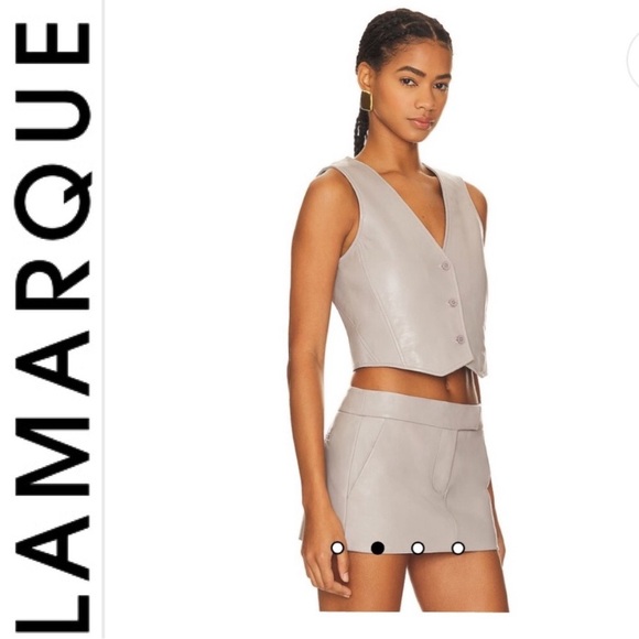 NWT Lamarque Kallie Cropped Vest XS Color Ash Grey - Picture 1 of 12